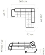 Γωνιακός καναπές Trentino LTHR-Αριστερή - Image 2
