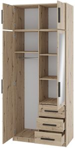 Ντουλάπα Kos 2D Δίφυλλη με πατάρι - Image 4