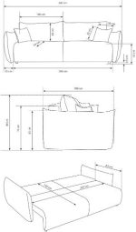 Καναπές - κρεβάτι Alino τριθέσιος-Mpez - Image 3