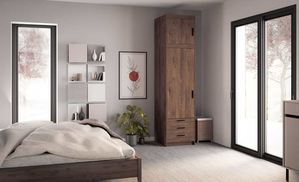 Ντουλάπα Ester 1D3S-Lefkas Oak - Image 4