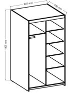 Ντουλάπα Ester 2D3S-Lefkas Oak - Image 3
