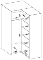 Ντουλάπα Ester γωνιακή-Lefkas Oak - Image 4