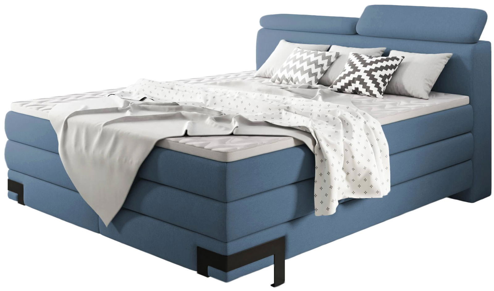 Επενδυμένο κρεβάτι Kayak με στρώμα και ανώστρωμα-Galazio-160 x 200 - Image 1