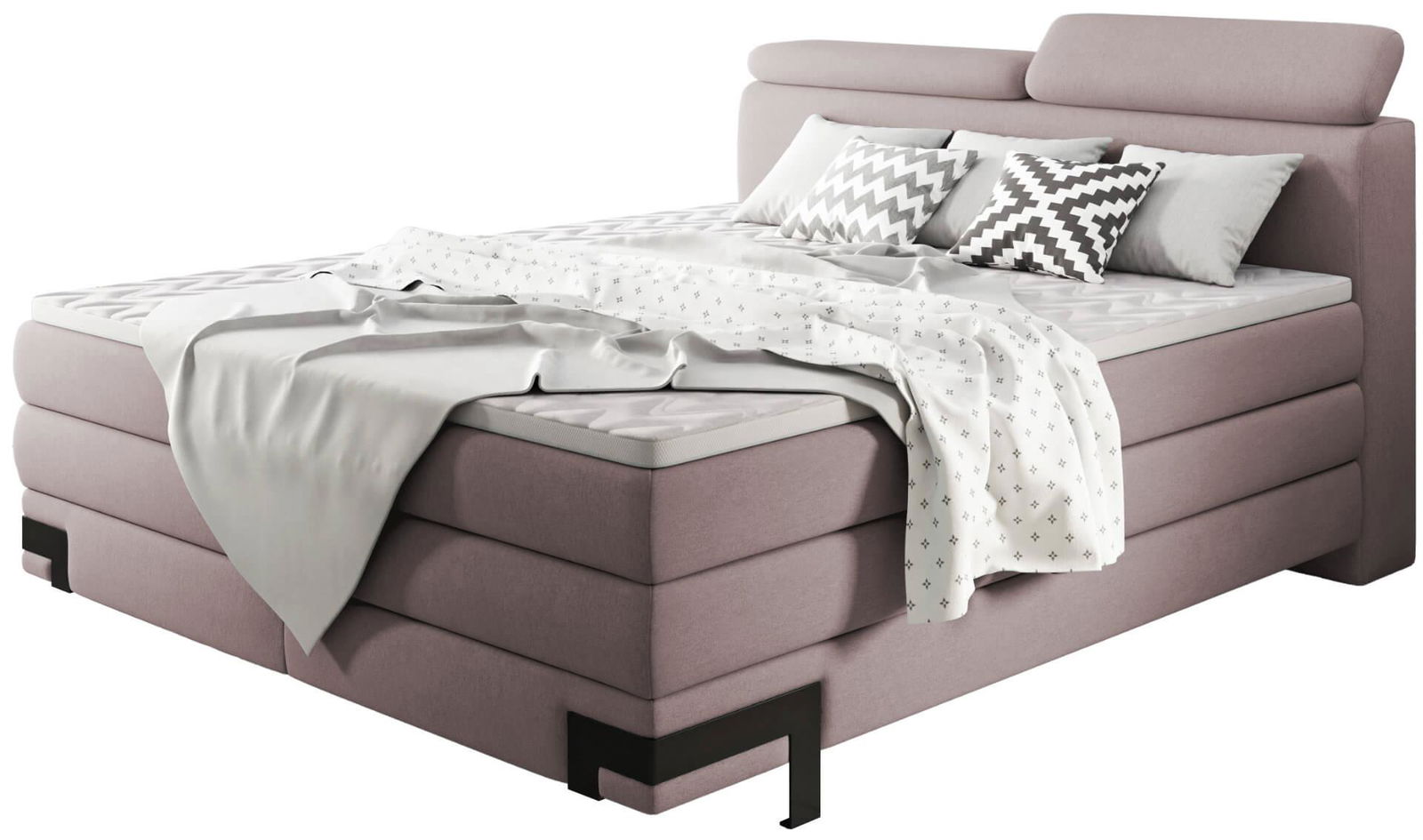 Επενδυμένο κρεβάτι Kayak με στρώμα και ανώστρωμα-Roz-180 x 200 - Image 1