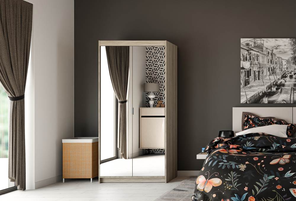 Ντουλάπα Ester 2D δίφυλλη-Sonoma Oak - Image 2