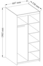Ντουλάπα Ester 2D δίφυλλη-Sonoma Oak - Image 3