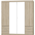 Ντουλάπα Ester 4D6S τετράφυλλη-Sonoma Oak