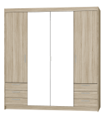 Ντουλάπα Ester 4D6S τετράφυλλη-Sonoma Oak