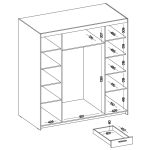 Ντουλάπα Ester 4D6S τετράφυλλη-Sonoma Oak - Image 3