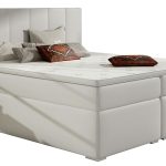 Επενδυμένο κρεβάτι Belo με στρώμα και ανώστρωμα-Λευκό-180 x 200