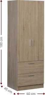 Ντουλάπα Wilson 2DS δίφυλλη-Leuko - Image 3