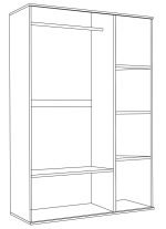 Ντουλάπα Wilson 3D τρίφυλλη-Leuko