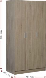 Ντουλάπα Wilson 3D τρίφυλλη-Leuko - Image 2