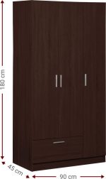 Ντουλάπα Wilson 3DS τρίφυλλη-Wenge - Image 3