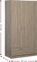 Ντουλάπα Wilson 3DS τρίφυλλη-Leuko - Image 2