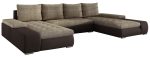 Γωνιακός καναπές Norma-Καφέ - Μπεζ
