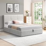 Επενδυμένο κρεβάτι Raziel-Mpez-160x200-Lift-Storage - Image 2