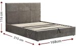 Επενδυμένο κρεβάτι Raziel-Kafe-160x200-Lift-Storage - Image 3
