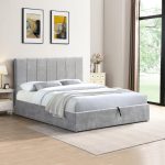 Επενδυμένο κρεβάτι Denzel-Gkri-160x200-Lift-Storage - Image 2