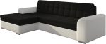 Γωνιακός καναπές Comfort-Αριστερή-Λευκό - Μαύρο