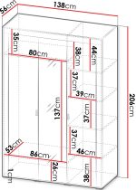 Ντουλάπα Mossa Τρίφυλλη-Leuko - Image 2