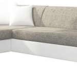 Γωνιακός καναπές Firminio-Αριστερή-Λευκό - Γκρι