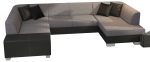 Γωνιακός καναπές Cuba-Δεξιά-Γκρι-Μαύρο