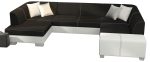 Γωνιακός καναπές Cuba-Αριστερή-Λευκό - Μαύρο