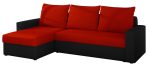 Γωνιακός καναπές Luno-Κόκκινο – Μαύρο