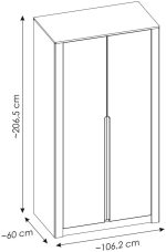 Ντουλάπα Brillo δίφυλλη - Image 3