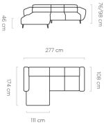 Γωνιακός καναπές Almora-Moustardi-Δεξιά - Image 3