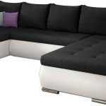 Γωνιακός καναπές Ginny-Δεξιά-Λευκό - Μαύρο