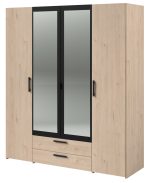 Ντουλάπα Dorm τετράφυλλη με καθρέπτη-Mauro