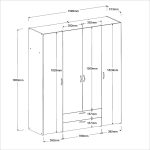 Ντουλάπα Dorm τετράφυλλη-Fusiko-Χωρίς πατάρι - Image 3