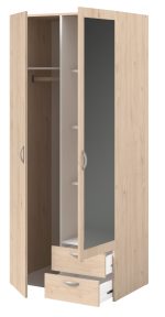 Ντουλάπα Dorm δίφυλλη με καθρέπτη-Fusiko - Image 6