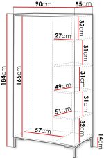 Ντουλάπα Merci Δίφυλλη - Image 4
