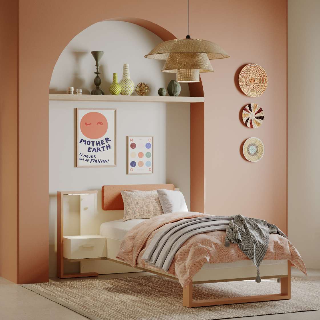 Κομοδίνο Camilla-Terracotta - Image 2