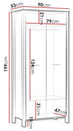 Ντουλάπα Indygo δίφυλλη-Ladi - Image 2