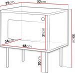 Κομοδίνο Valerio 1D-Leuko - Image 3