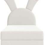 Επενδυμένο κρεβάτι Bunny Light-Ekrou-Deksia