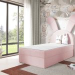 Επενδυμένο κρεβάτι Bunny Light-Roz-Aristera