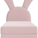Επενδυμένο κρεβάτι Bunny Light-Roz-Deksia