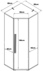 Γωνιακή ντουλάπα Spotlight-Gkri - Leuko - Image 3