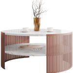 Τραπεζάκι σαλονιού Fikoli Ember-Leuko Marmaro