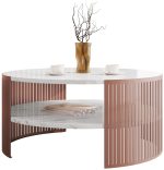 Τραπεζάκι σαλονιού Fikoli Ember-Leuko Marmaro