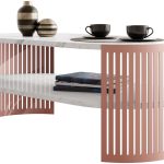 Τραπεζάκι σαλονιού Fikoli Ember I-Leuko Marmaro