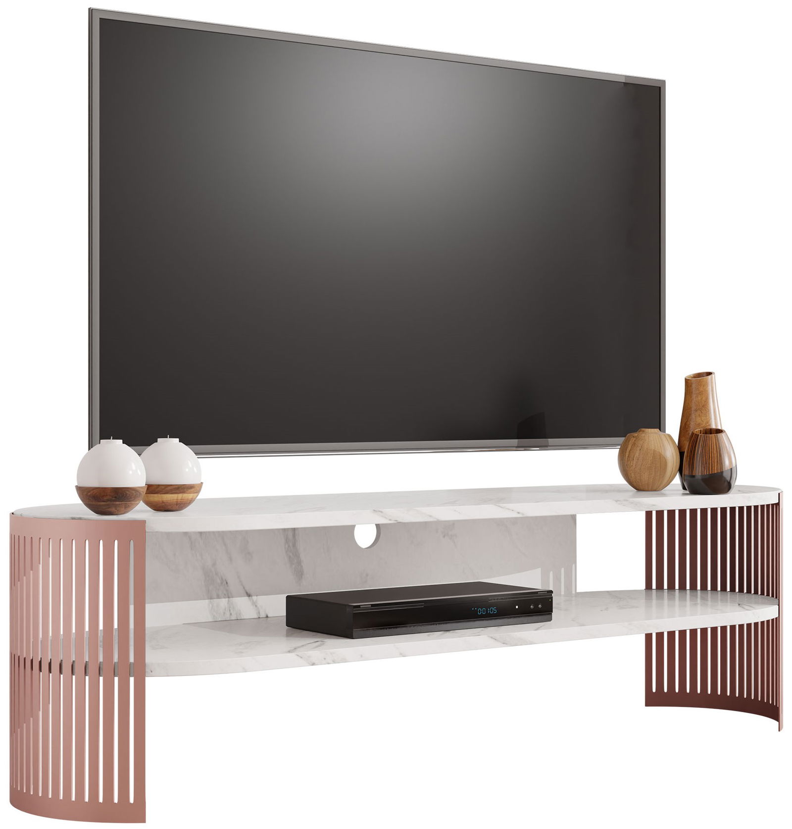 image_859239_miedziany_marmur_bianco_1dh4g69f4h69f Έπιπλο τηλεόρασης Fikoli Ember-Leuko Marmaro - Image 1