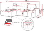 Γωνιακός καναπές Fiorano-Leuko-Αριστερή - Image 3