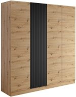 Ντουλάπα Como τετράφυλλη-Fusiko-Mavro