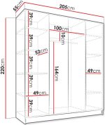 Ντουλάπα Como τετράφυλλη-Fusiko-Mavro - Image 2